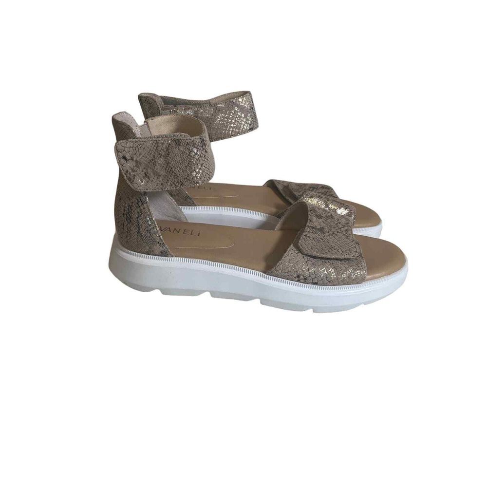 Vaneli Cloe Python Print‎ Flat Ankle Sandals Women's Size 9 M